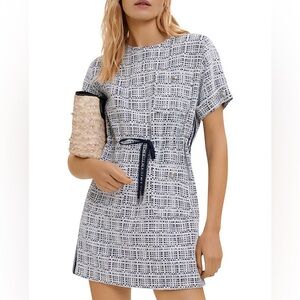 NWT MAJE Retrola Tweed Drawstring Waistband Dress! Sz 38 (M)